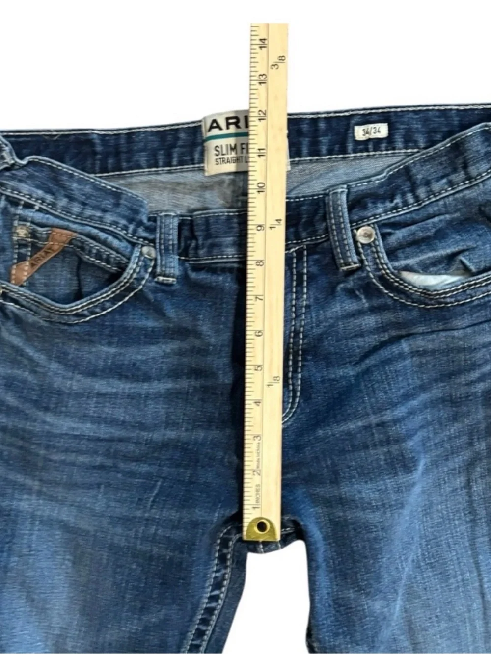 Ariat Men's M7 Silverton Dark Blue Straight Leg Jeans - Picture 9 of 16